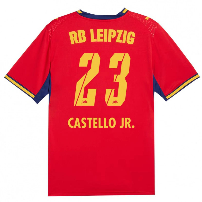Danxen Damen Castello Lukeba #23 Rot Gelb Königsblau Auswärtstrikot Trikot 2026/27 T-Shirt Schweiz