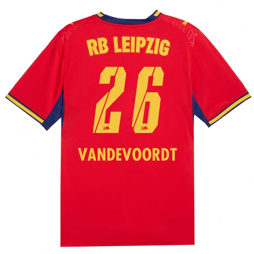 Danxen Damen Maarten Vandevoordt #26 Rot Gelb Königsblau Auswärtstrikot Trikot 2026/27 T-Shirt Schweiz