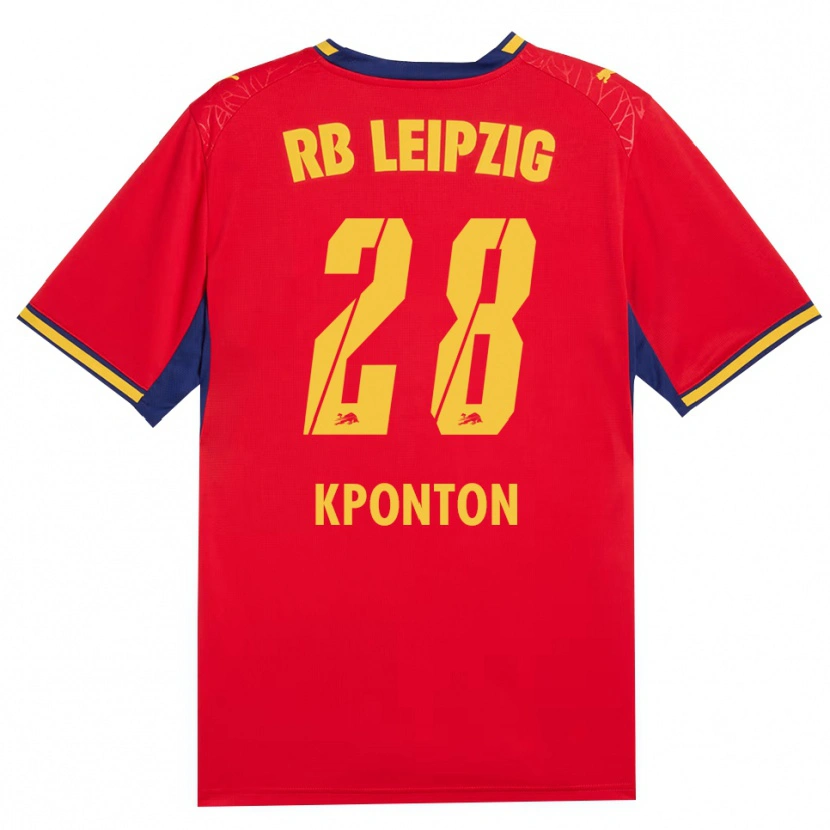 Danxen Damen Marwan Kponton #28 Rot Gelb Königsblau Auswärtstrikot Trikot 2026/27 T-Shirt Schweiz