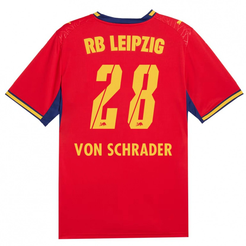 Danxen Damen Lina Von Schrader #28 Rot Gelb Königsblau Auswärtstrikot Trikot 2026/27 T-Shirt Schweiz