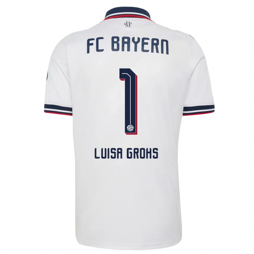 Danxen Damen Maria Luisa Grohs #1 Weiß Grau Rot Auswärtstrikot Trikot 2026/27 T-Shirt Schweiz