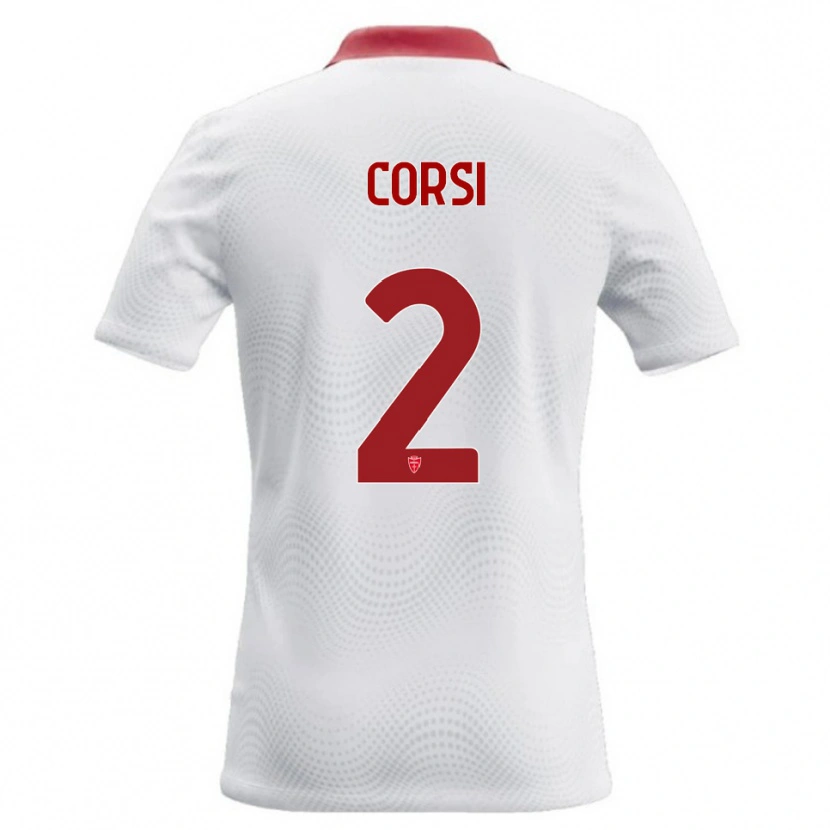 Danxen Damen Giovanni Corsi #2 Weiß Rot Auswärtstrikot Trikot 2026/27 T-Shirt Schweiz
