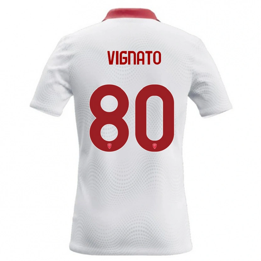 Danxen Damen Samuele Vignato #80 Weiß Rot Auswärtstrikot Trikot 2026/27 T-Shirt Schweiz