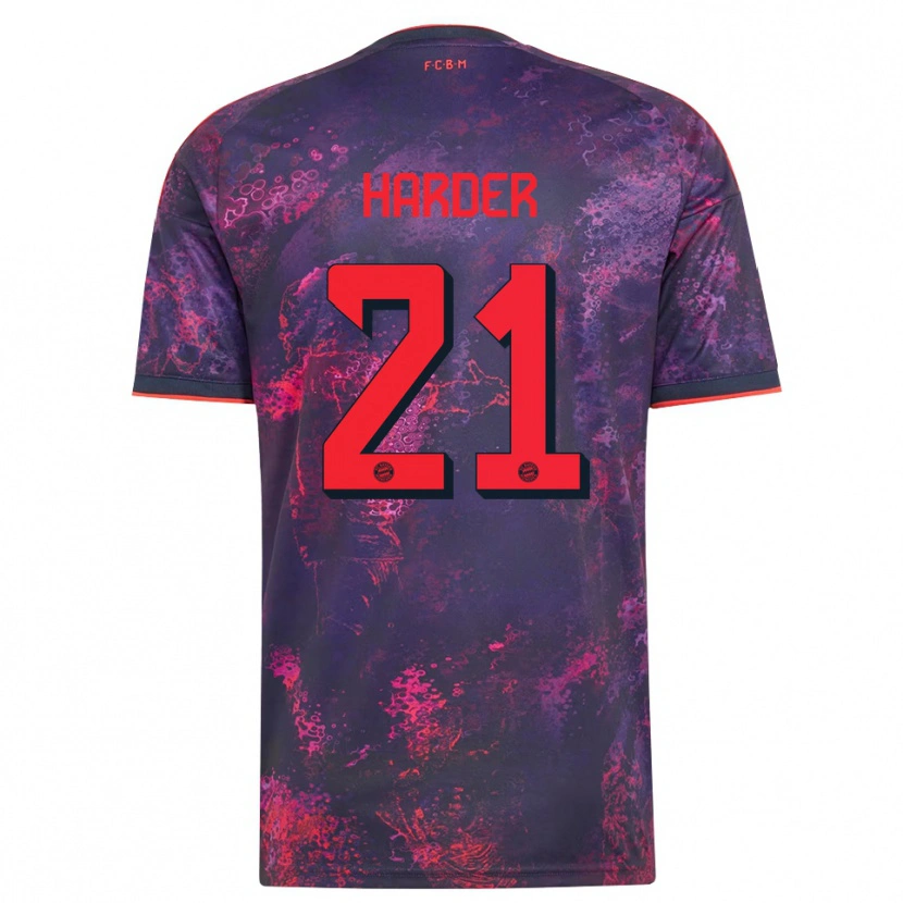 Danxen Damen Pernille Harder #21 Lila Rot Ausweichtrikot Trikot 2026/27 T-Shirt Schweiz