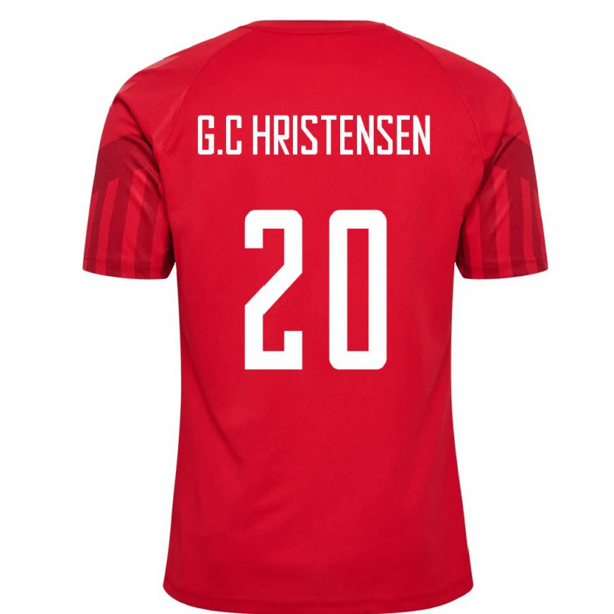 Danxen Kinder Dänische Gustav Christensen #20 Rot Heimtrikot Trikot 22-24 T-shirt Schweiz