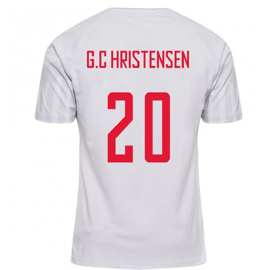 Danxen Kinder Dänische Gustav Christensen #20 Weiß Auswärtstrikot Trikot 22-24 T-shirt Schweiz