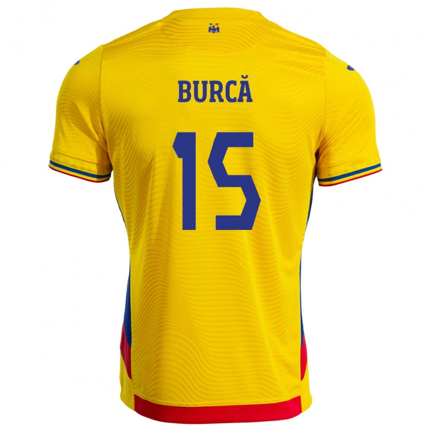 Danxen Kinder Rumänische Andrei Burcă #15 Gelb Heimtrikot Trikot 24-26 T-Shirt Schweiz