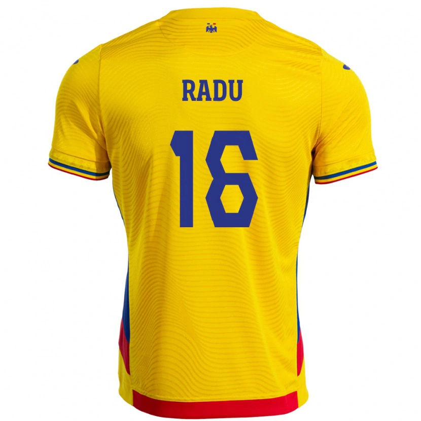Danxen Kinder Rumänische Andrei Radu #16 Gelb Heimtrikot Trikot 24-26 T-Shirt Schweiz