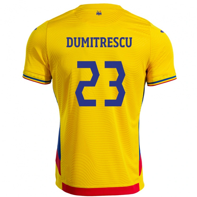Danxen Kinder Rumänische Andres Dumitrescu #23 Gelb Heimtrikot Trikot 24-26 T-Shirt Schweiz