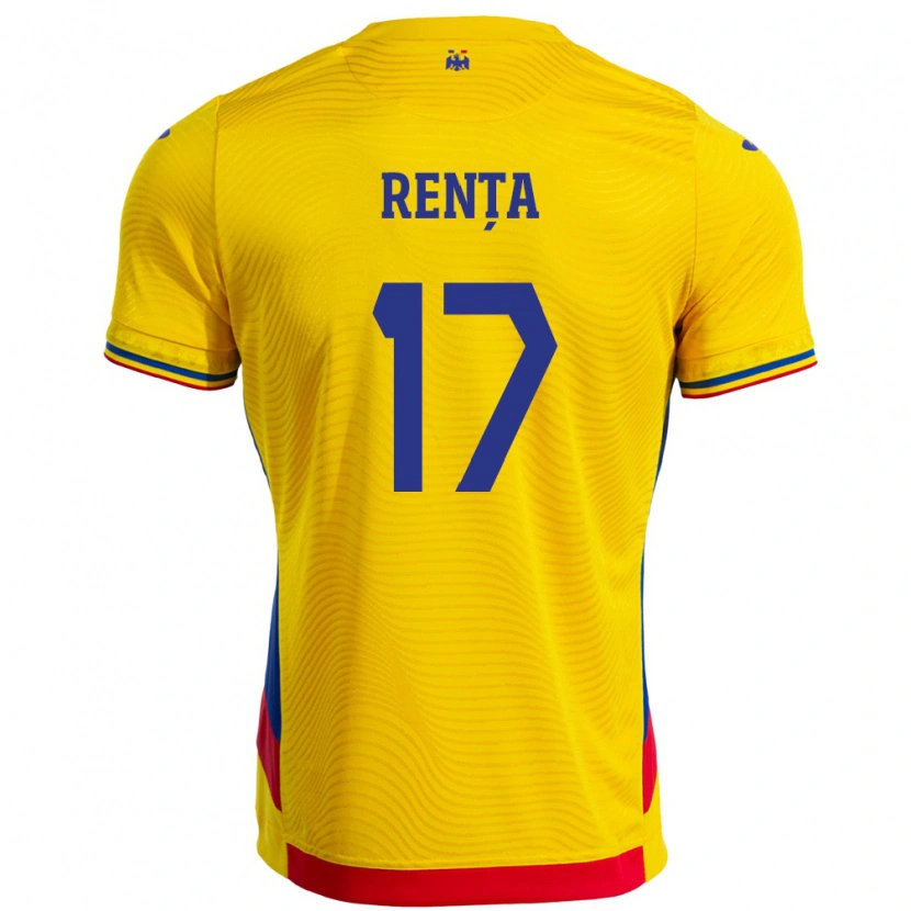 Danxen Kinder Rumänische Denis Rența #17 Gelb Heimtrikot Trikot 24-26 T-Shirt Schweiz