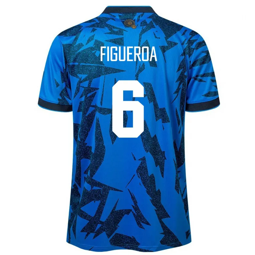 Danxen Kinder El Salvador Elder Figueroa #6 Blau Heimtrikot Trikot 24-26 T-Shirt Schweiz