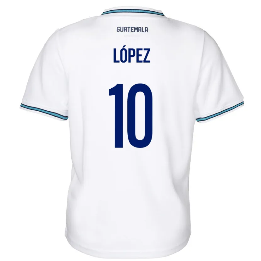Danxen Kinder Guatemala Antonio López #10 Weiß Heimtrikot Trikot 24-26 T-Shirt Schweiz