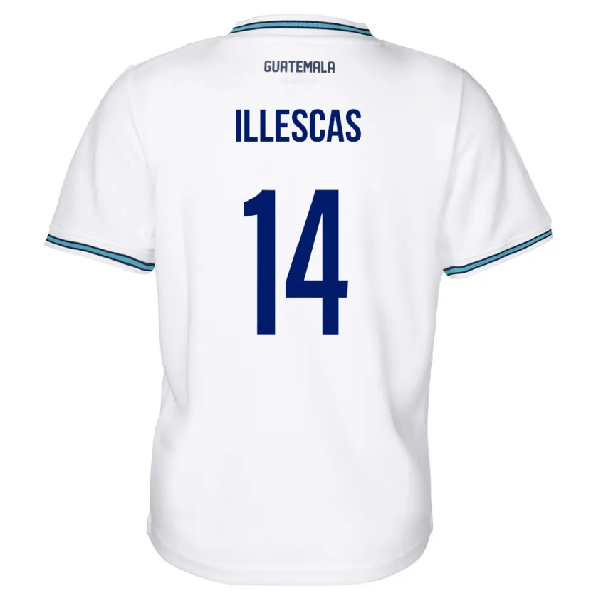 Danxen Kinder Guatemala Kevin Illescas #14 Weiß Heimtrikot Trikot 24-26 T-Shirt Schweiz