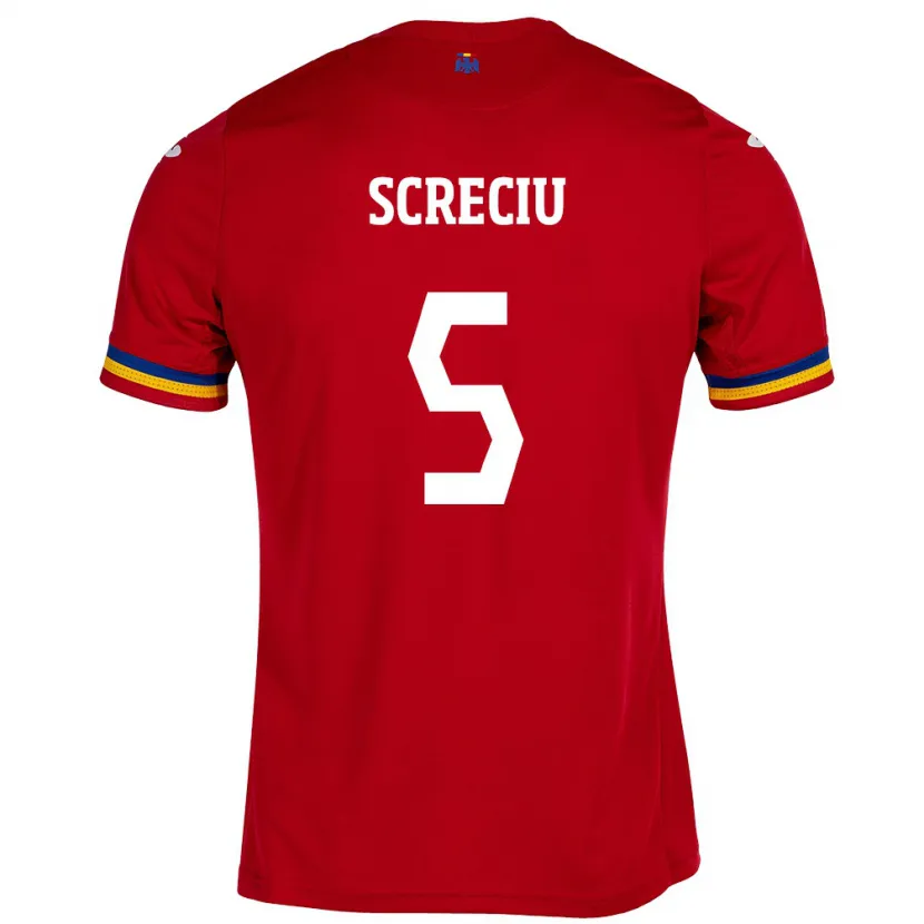 Danxen Kinder Rumänische Vladimir Screciu #5 Rot Auswärtstrikot Trikot 24-26 T-Shirt Schweiz