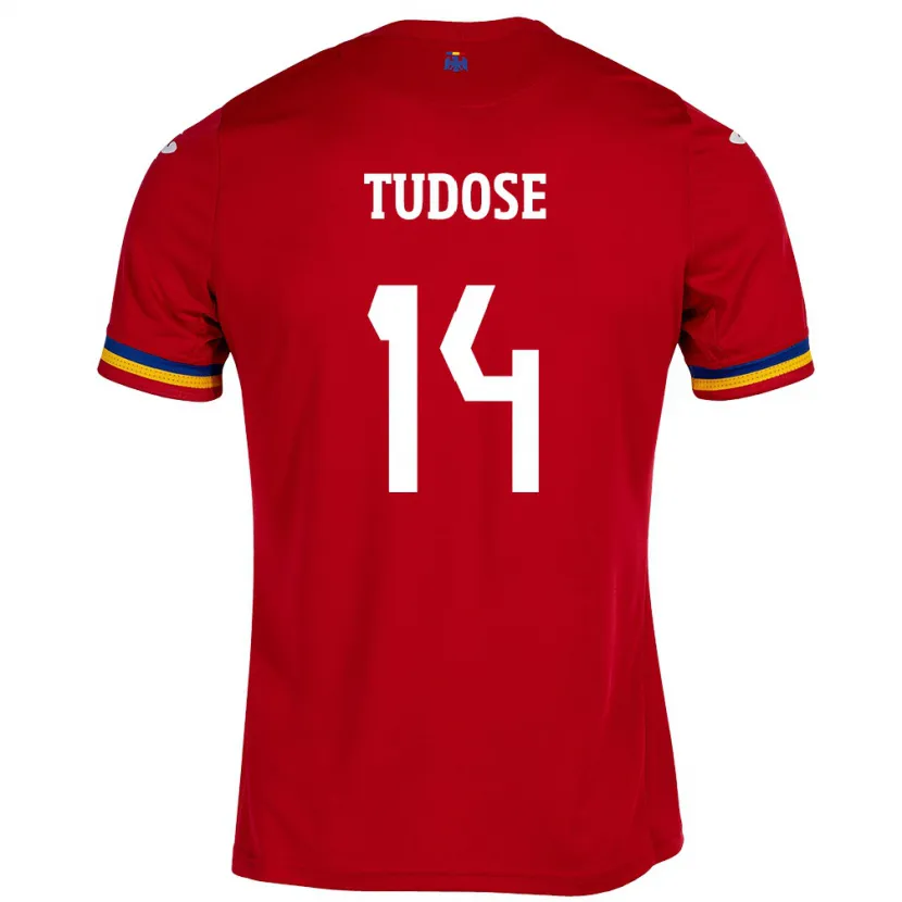 Danxen Kinder Rumänische Mario Tudose #14 Rot Auswärtstrikot Trikot 24-26 T-Shirt Schweiz
