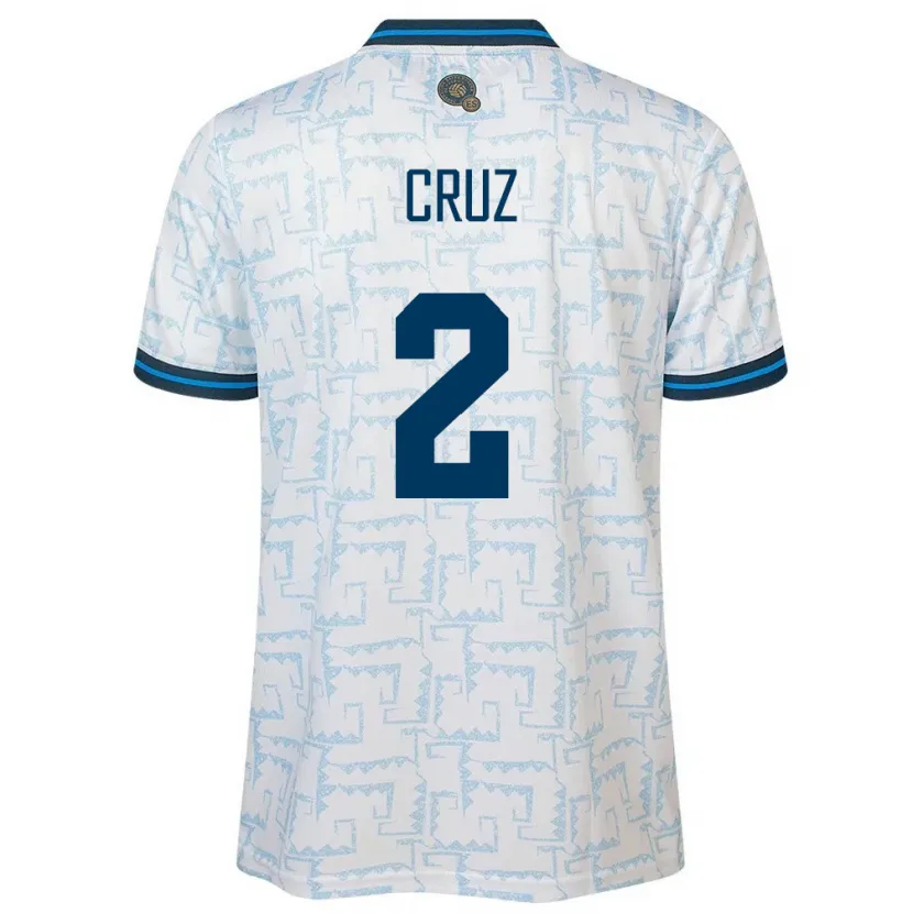 Danxen Kinder El Salvador Melvin Cruz #2 Weiß Auswärtstrikot Trikot 24-26 T-Shirt Schweiz