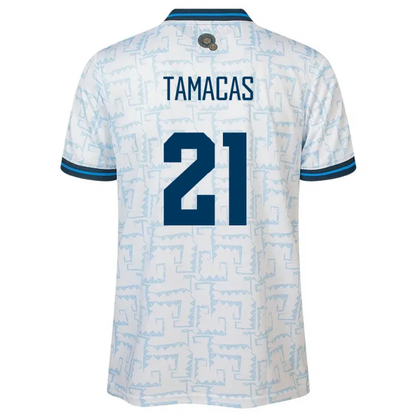 Danxen Kinder El Salvador Bryan Tamacas #21 Weiß Auswärtstrikot Trikot 24-26 T-Shirt Schweiz