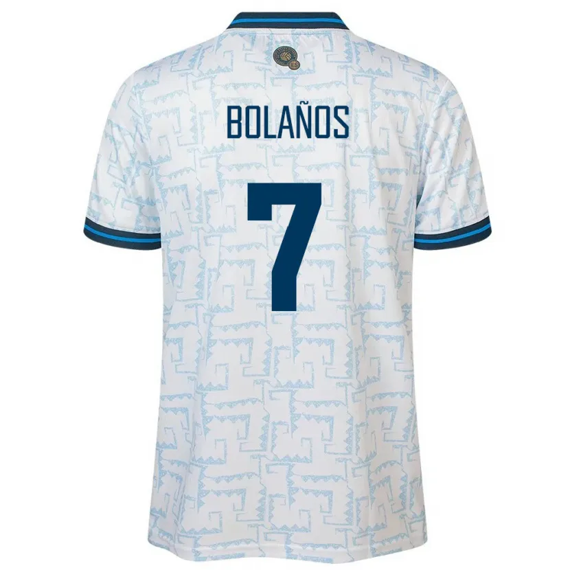 Danxen Kinder El Salvador Javier Bolaños #7 Weiß Auswärtstrikot Trikot 24-26 T-Shirt Schweiz