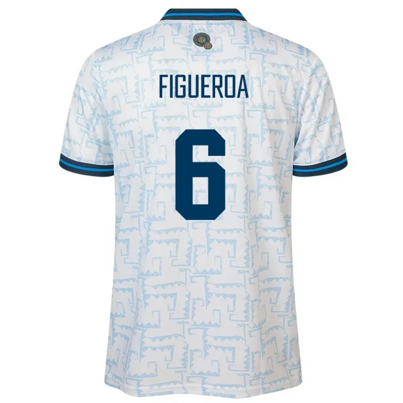 Danxen Kinder El Salvador Elder Figueroa #6 Weiß Auswärtstrikot Trikot 24-26 T-Shirt Schweiz