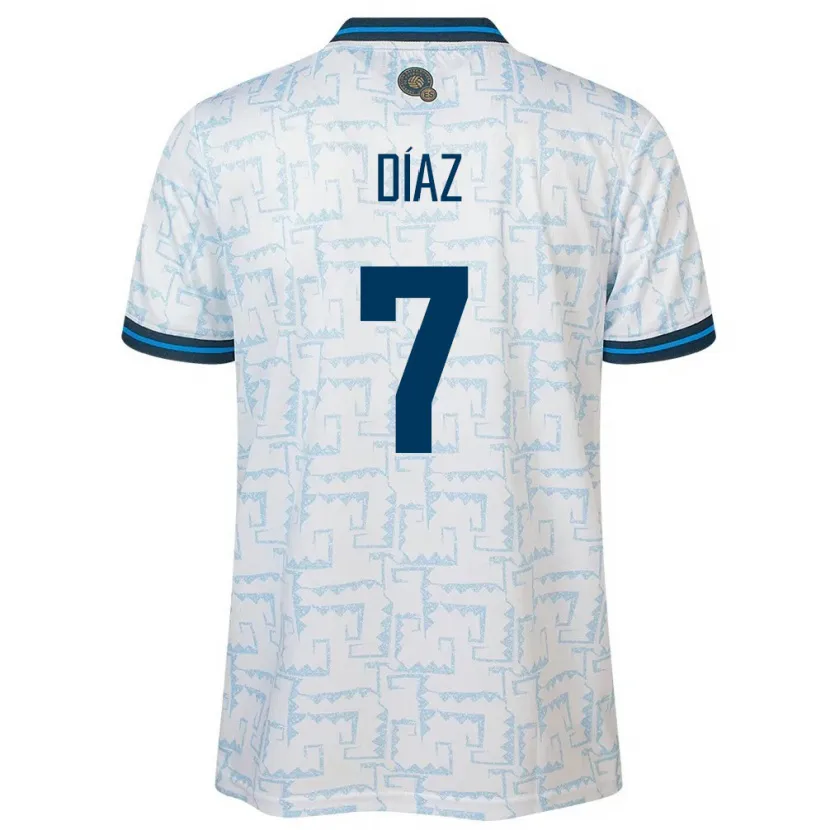 Danxen Kinder El Salvador Nelson Díaz #7 Weiß Auswärtstrikot Trikot 24-26 T-Shirt Schweiz