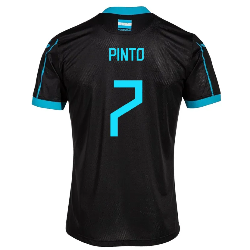 Danxen Kinder Honduras José Pinto #7 Schwarz Auswärtstrikot Trikot 24-26 T-Shirt Schweiz