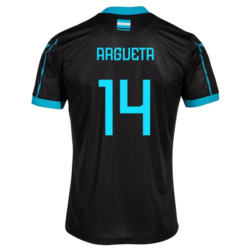 Danxen Kinder Honduras Carlos Argueta #14 Schwarz Auswärtstrikot Trikot 24-26 T-Shirt Schweiz