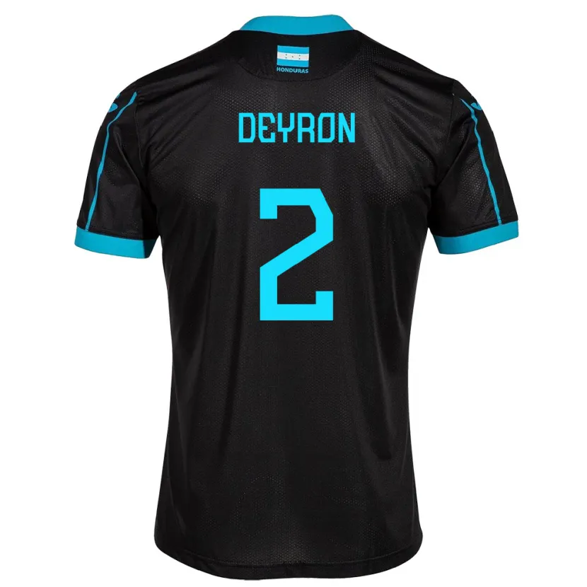 Danxen Kinder Honduras Deyron Martínez #2 Schwarz Auswärtstrikot Trikot 24-26 T-Shirt Schweiz