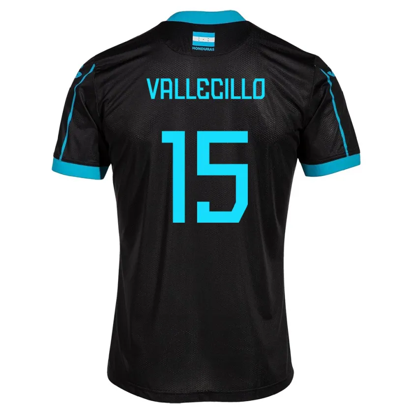 Danxen Kinder Honduras Eric Vallecillo #15 Schwarz Auswärtstrikot Trikot 24-26 T-Shirt Schweiz