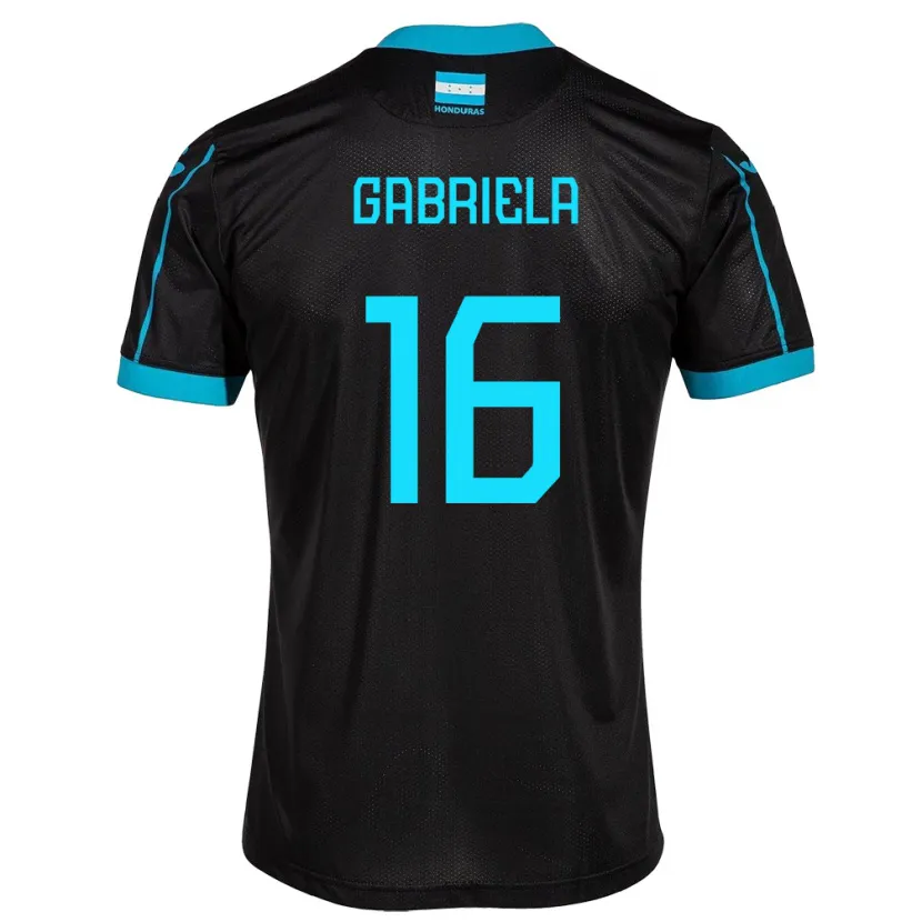 Danxen Kinder Honduras Gabriela García #16 Schwarz Auswärtstrikot Trikot 24-26 T-Shirt Schweiz