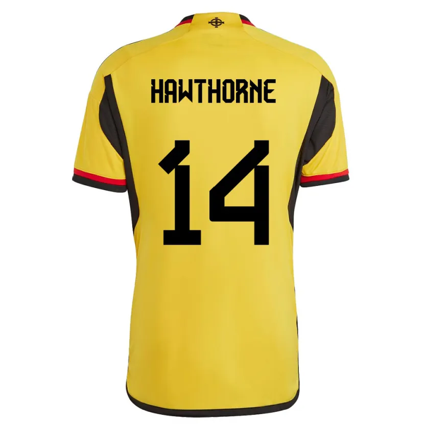 Danxen Kinder Nordirland Keevan Hawthorne #14 Weiß Auswärtstrikot Trikot 24-26 T-Shirt Schweiz