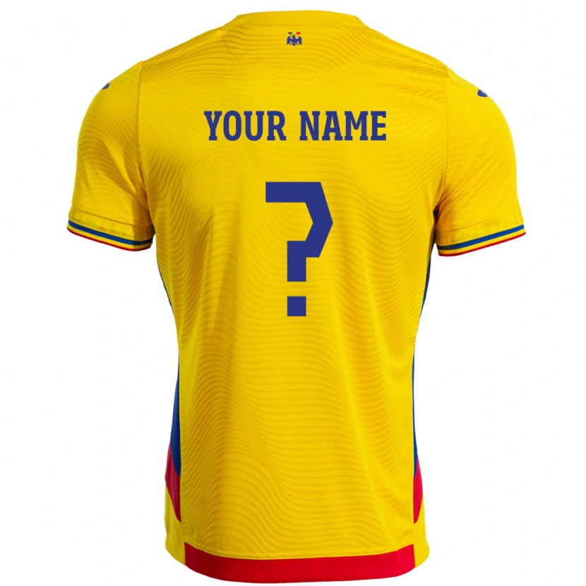 Danxen Herren Rumänische Ihren Namen #0 Gelb Heimtrikot Trikot 24-26 T-Shirt Schweiz
