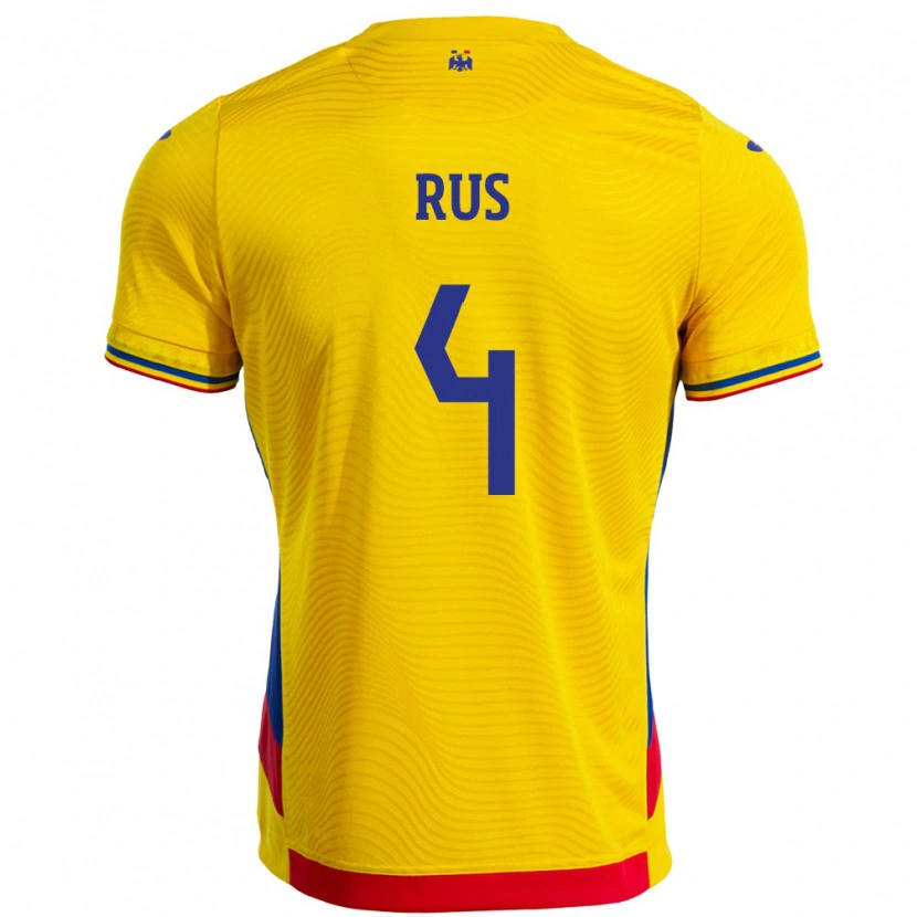 Danxen Herren Rumänische Adrian Rus #4 Gelb Heimtrikot Trikot 24-26 T-Shirt Schweiz