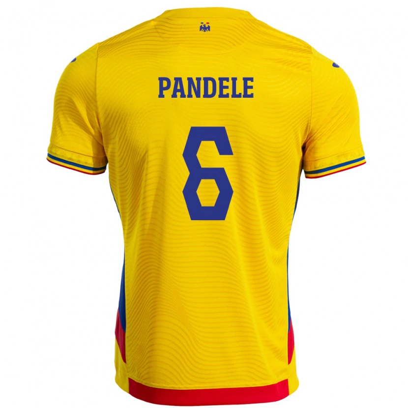 Danxen Herren Rumänische Andrei Pandele #6 Gelb Heimtrikot Trikot 24-26 T-Shirt Schweiz