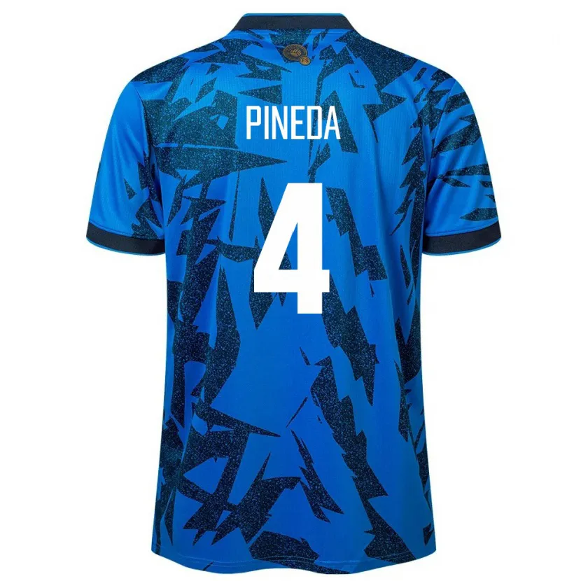 Danxen Herren El Salvador Wálter Pineda #4 Blau Heimtrikot Trikot 24-26 T-Shirt Schweiz