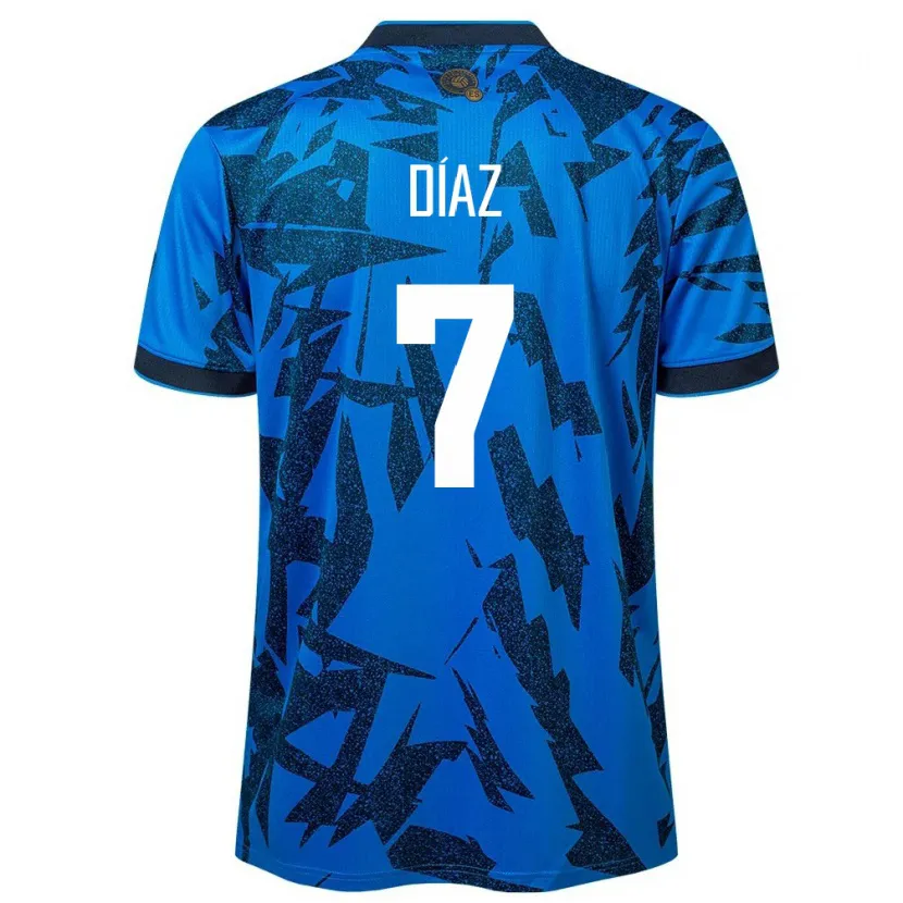 Danxen Herren El Salvador Nelson Díaz #7 Blau Heimtrikot Trikot 24-26 T-Shirt Schweiz