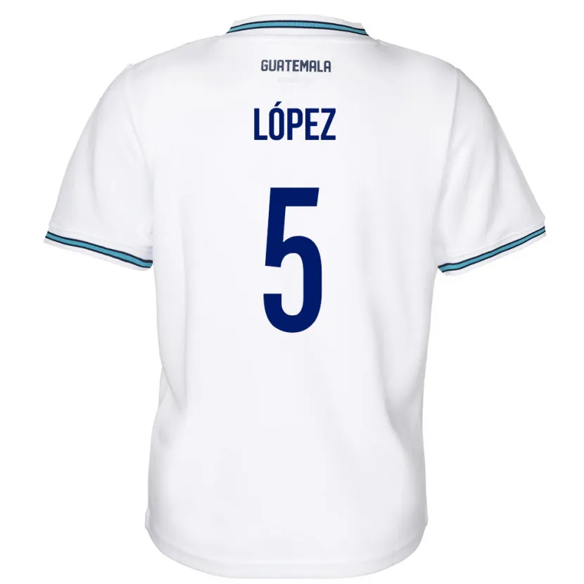 Danxen Herren Guatemala Jeffery López #5 Weiß Heimtrikot Trikot 24-26 T-Shirt Schweiz