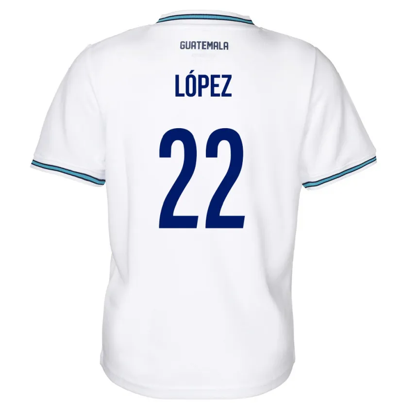 Danxen Herren Guatemala Whitney López #22 Weiß Heimtrikot Trikot 24-26 T-Shirt Schweiz