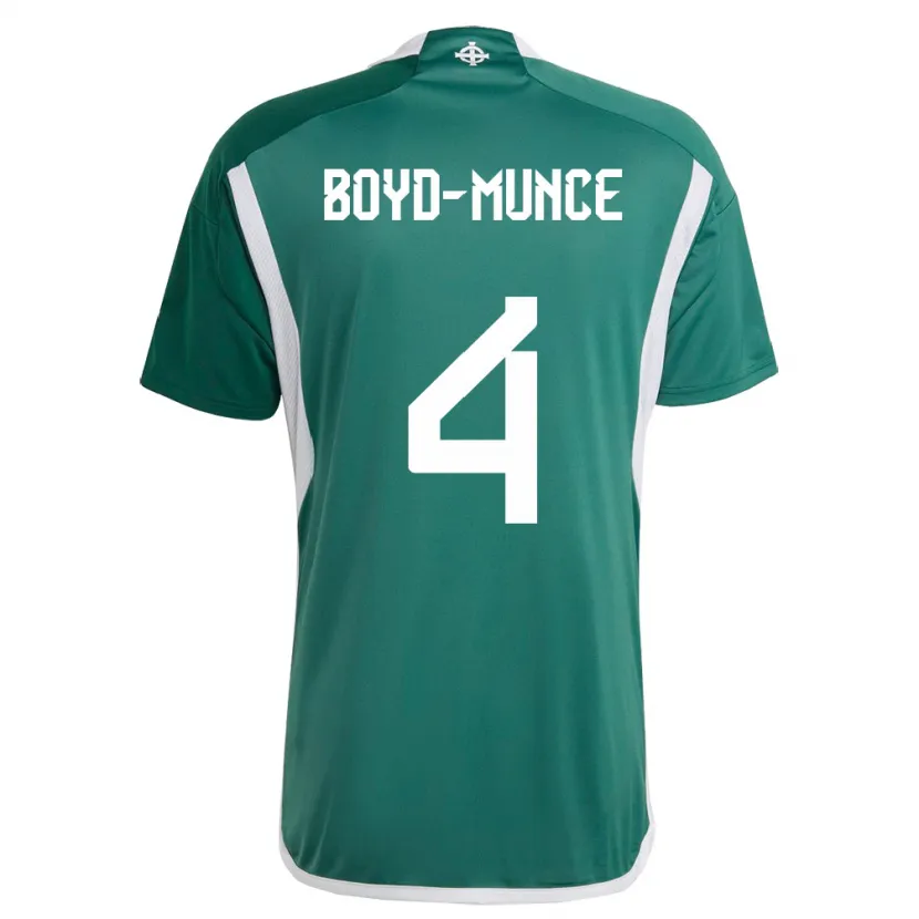 Danxen Herren Nordirland Caolan Boyd-Munce #4 Grün Heimtrikot Trikot 24-26 T-Shirt Schweiz