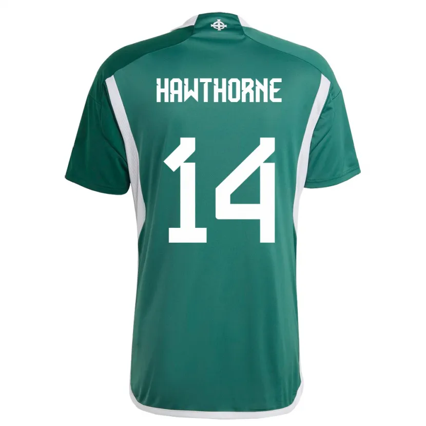Danxen Herren Nordirland Keevan Hawthorne #14 Grün Heimtrikot Trikot 24-26 T-Shirt Schweiz