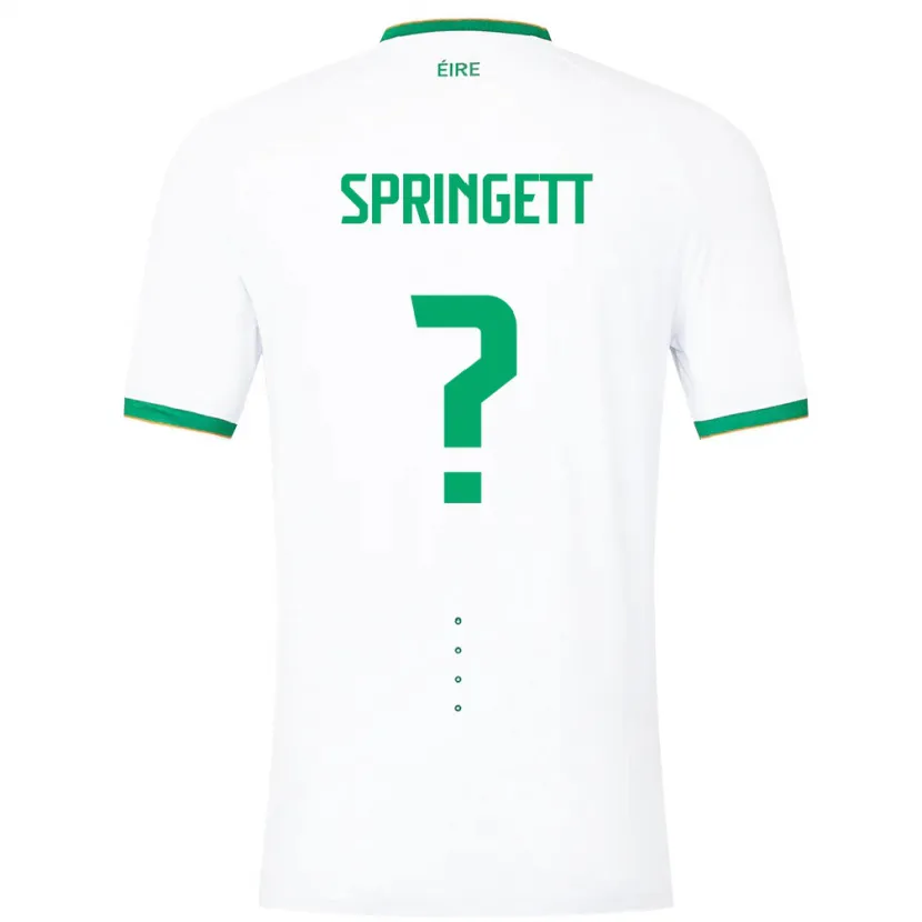 Danxen Herren Irische Tony Springett #0 Weiß Auswärtstrikot Trikot 24-26 T-Shirt Schweiz