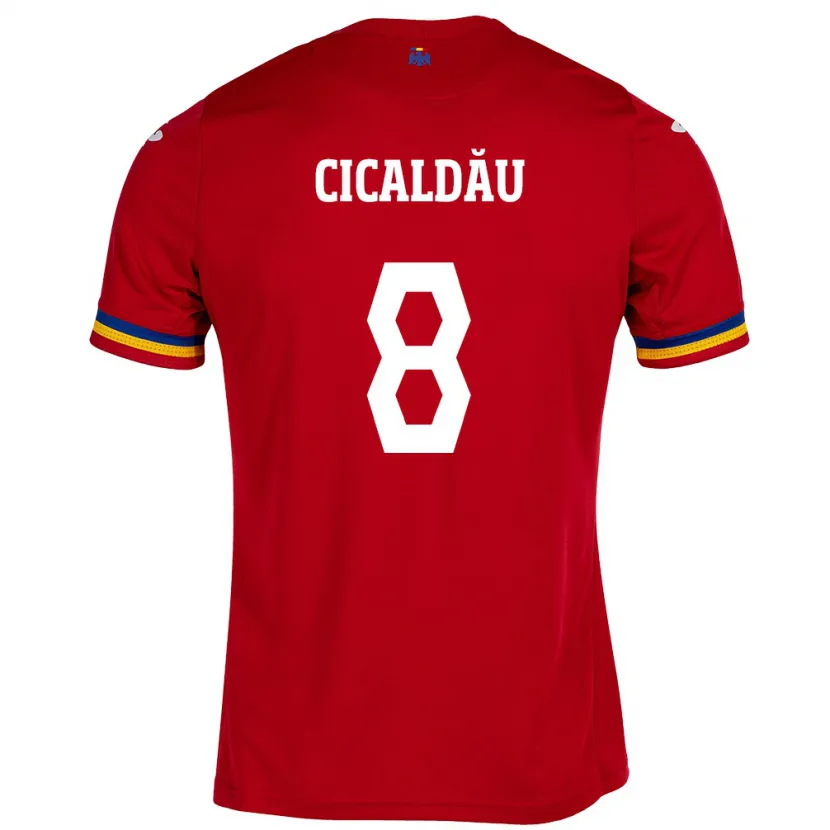 Danxen Herren Rumänische Alexandru Cicâldău #8 Rot Auswärtstrikot Trikot 24-26 T-Shirt Schweiz