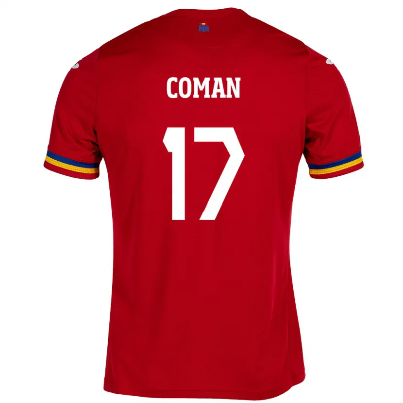 Danxen Herren Rumänische Florinel Coman #17 Rot Auswärtstrikot Trikot 24-26 T-Shirt Schweiz