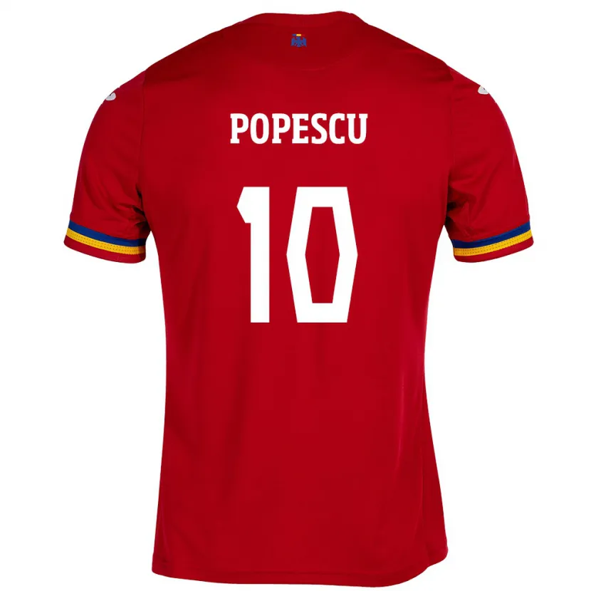 Danxen Herren Rumänische Octavian Popescu #10 Rot Auswärtstrikot Trikot 24-26 T-Shirt Schweiz