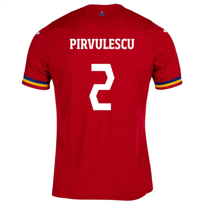 Danxen Herren Rumänische Sergiu Pîrvulescu #2 Rot Auswärtstrikot Trikot 24-26 T-Shirt Schweiz