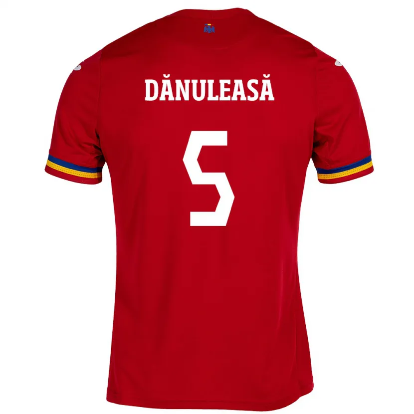 Danxen Herren Rumänische Gabriel Dănuleasă #5 Rot Auswärtstrikot Trikot 24-26 T-Shirt Schweiz