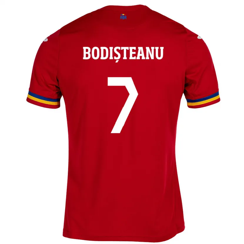 Danxen Herren Rumänische Ștefan Bodișteanu #7 Rot Auswärtstrikot Trikot 24-26 T-Shirt Schweiz
