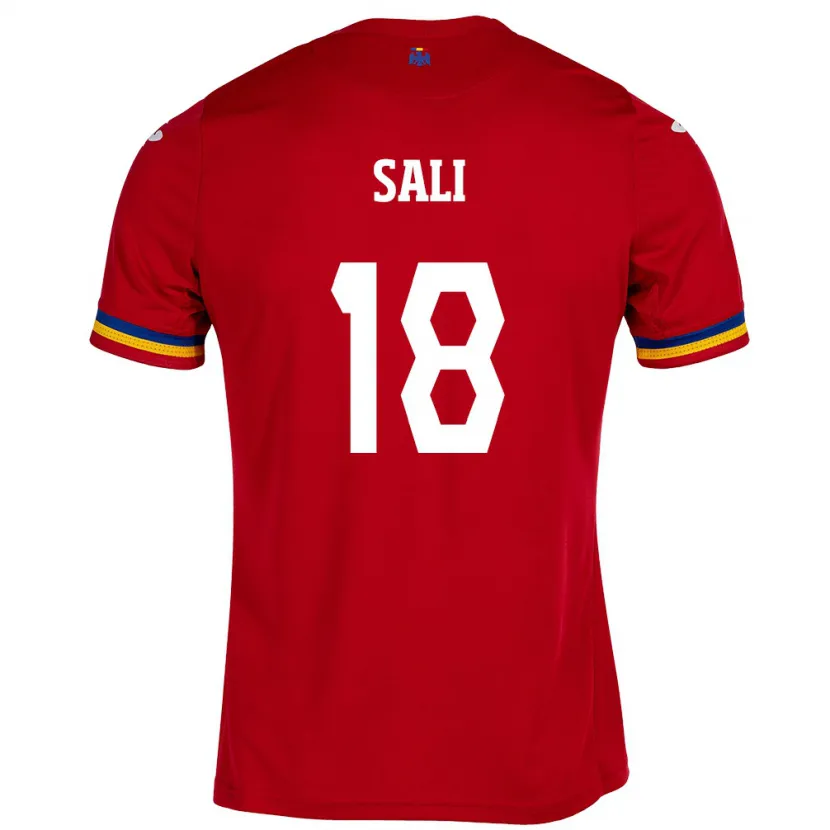 Danxen Herren Rumänische Enes Sali #18 Rot Auswärtstrikot Trikot 24-26 T-Shirt Schweiz