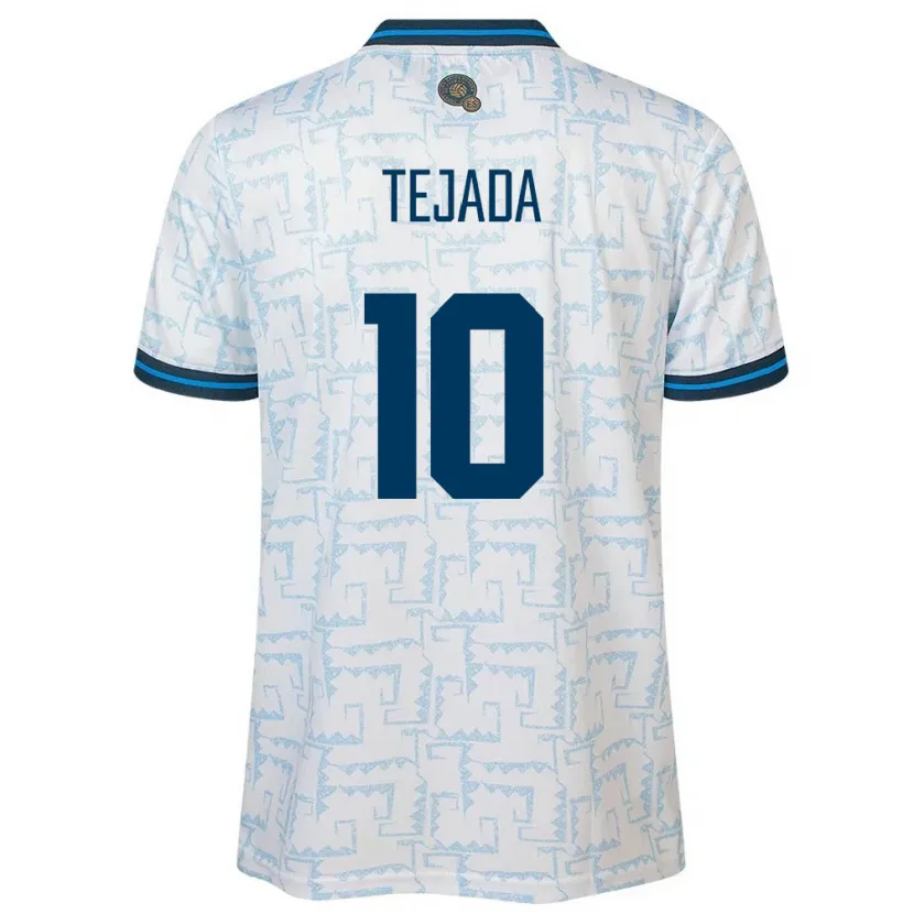 Danxen Herren El Salvador Rafael Tejada #10 Weiß Auswärtstrikot Trikot 24-26 T-Shirt Schweiz