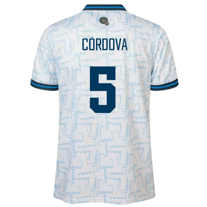 Danxen Herren El Salvador Edwin Córdova #5 Weiß Auswärtstrikot Trikot 24-26 T-Shirt Schweiz
