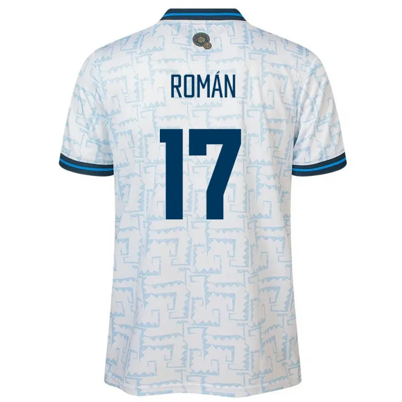 Danxen Herren El Salvador Kevin Román #17 Weiß Auswärtstrikot Trikot 24-26 T-Shirt Schweiz
